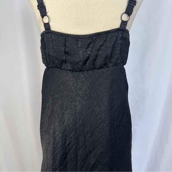 Wild‎ Fable Dress Womens XL Satin Ruched Cup Mini Dress Black Dark Romantic - Picture 9 of 16